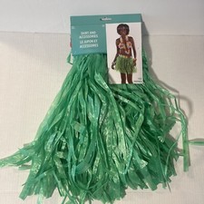 Hula Girl Costume Hula Skirt w Floral Lei And Hibiscus Bra New