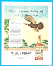 1963 Wild Turkey Bourbon Whiskey vintage PRINT AD Austin Nichols New York
