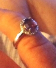 Sterling Silver Amethyst Ring Size 6