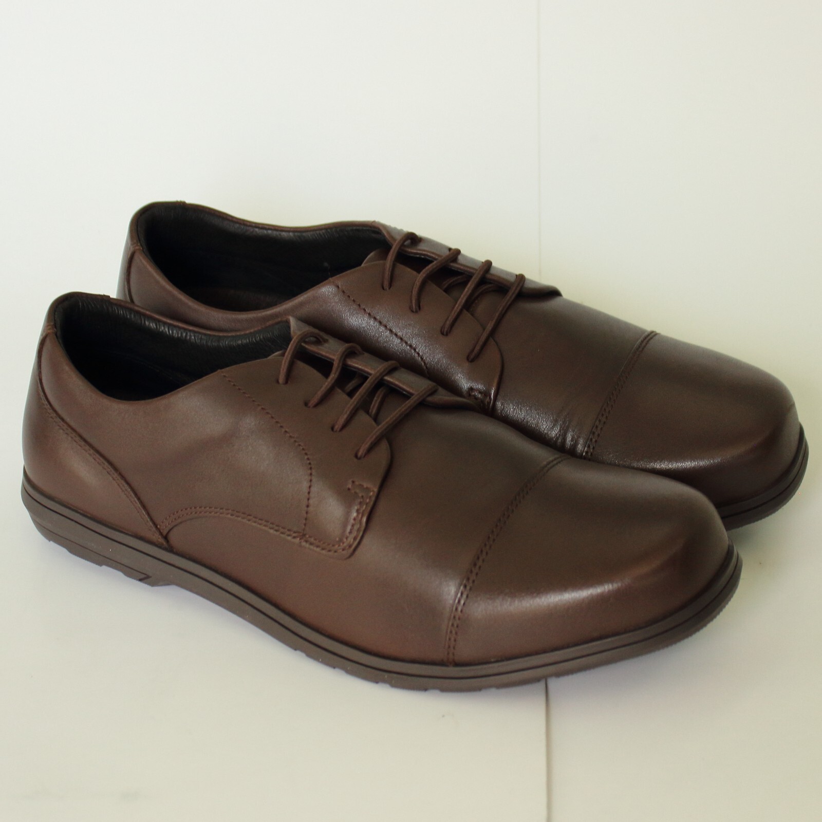 SAOLA Scarpe eleganti Birchbury Brenston a piedi nudi vintage marroni da uomo taglia 8 nuove con scatola