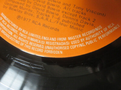 DAVID BOWIE Low RCA ORIGINAL UK 1ST PRESS VINYL LP & STICKER