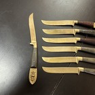 Vintage Benghwa Gold Tone Brass, Bronze Steak Knife Set Of 8 Made in Siam — photo 3