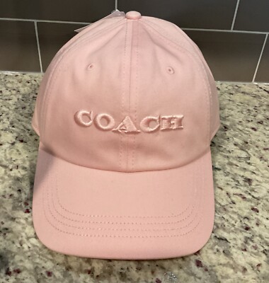 COACH WOMENS EMBROIDERED BASEBALL CAP BLUSH CO100321C MSRP 