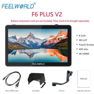 FEELWORLD F6 PLUS V2 6 inch DSLR Camera Field Monitor Touch HDR 3D LUT 4K HDMI