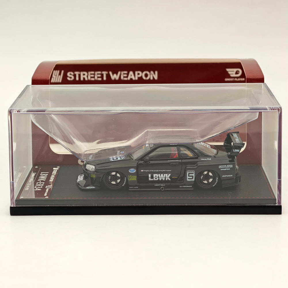 SW 1/64 NISSAN GT-R LBWK ER34 #5 Diecast Models Car Collection Black