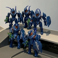 5 New 3.5'' Mega Bloks CONSTRUX HALO BLUE HUNTER Bloks figure Warthog  GFT55 #N2