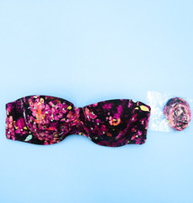 Victorias Secret 32B Floral Underwired Bandeau Padded Bikini Top VS Swimsuit New