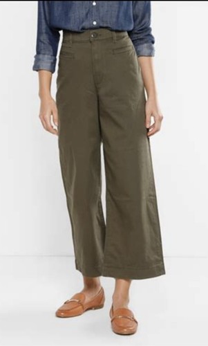 Ribcage Wide Leg Crop Olive Green Jeans 
