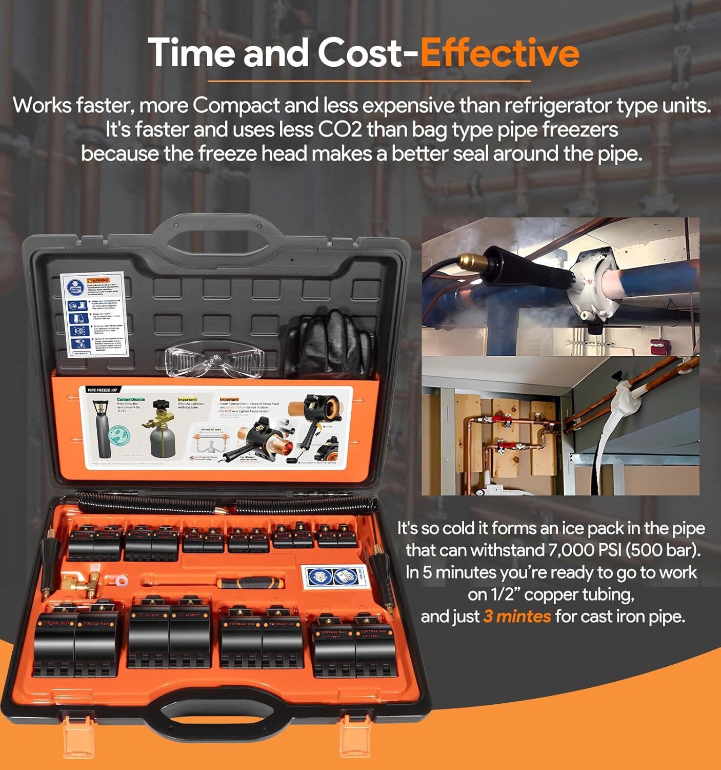 For Repair Water Systems General Cold-Shot Pipe Freeze Kit CST2 from 1/8" to 2"