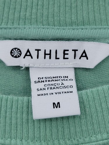 Athleta Super Moon Sweatshirt Womens Medium Green Long Sleeve Cutout Back Beachy - Picture 4 of 10