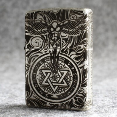 Zippo Feuerzeug 121FB Antique Silver Custom Design / Constantine Guardian Ang...