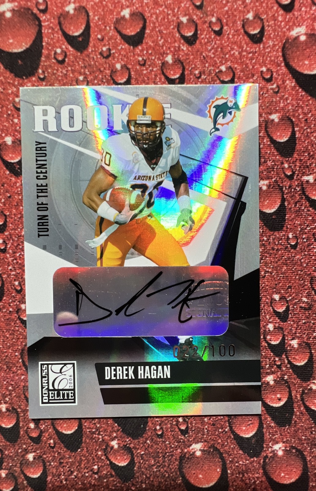 2006 Donruss Elite Rookie Derek Hagan Turn of the Century /100 RC Auto ASU 
