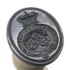 King George III Silver Royal Navy Victualling Office Wax Seal Matrix Desk Stamp