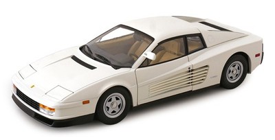 KK Scale 1:12 FERRARI TESTAROSSA MONOSPECCHIO MIAMI VICE WHITE 1984 WITH OPENING