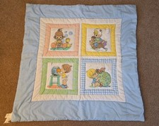 Vintage 1999 Precious Moments 4 Panel Blanket Quilt Baby Bedding 32x32