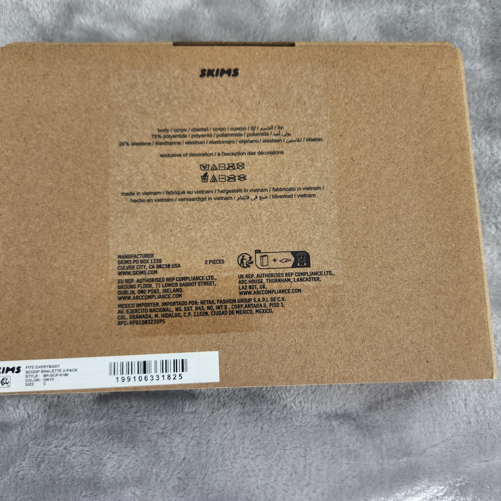 Skims Small Onyx Fits Everybody Scoop Bralette 2-Pack NWT image 6