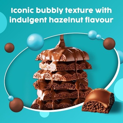 15 Aero UK Hazelnut Pure Milk Chocolate Giant Bars Bulk Candy 90g