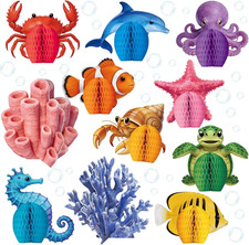 11PCS under the Sea Honeycomb Centerpieces Ocean Sea Animals Birthday Party Deco