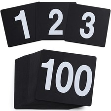Table Number Cards 1-100, Double Sided Restaurant Table Numbers, 3.5" Plastic...
