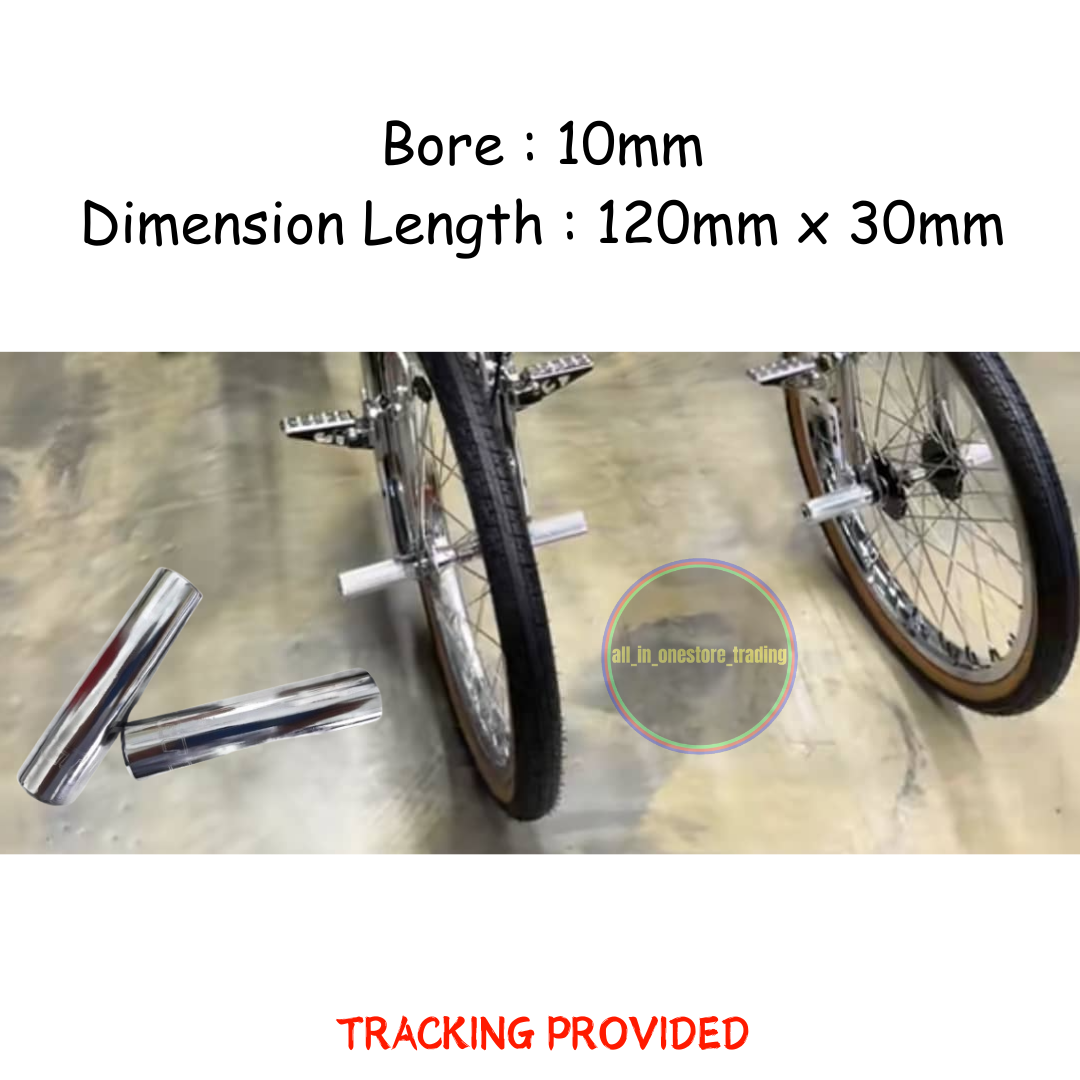 GT Old School Bicycle Axle Pegs Footrest Lever Chrome 10mm Bore