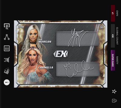 Topps WWE Slam 21 EXCELLENCE BLACK Dual Signature Fire LIV MORGAN CARMELLA 438cc