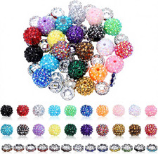 50PCS Beads for Beadable Pens 16mm Rhinestone Beads 20PCS Silicone Focal Bead...
