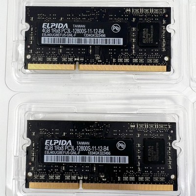 Elpida 8GB 2x4GB PC3L-12800S DDR3L-1600 Laptop RAM EBJ40UG8EFU5-GNL-F Memory Kit