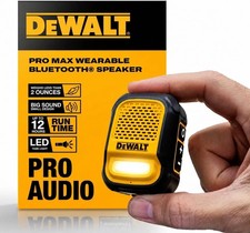 DEWALT Heavy Duty Wearable Bluetooth Speaker Pro Max New Model Jobsite Clip-On