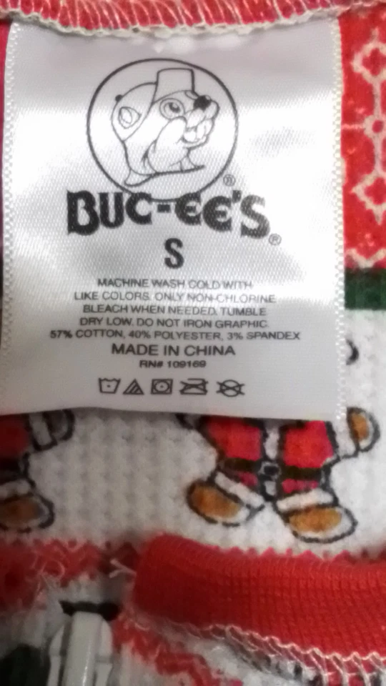 Buc-ee's Pijama Adulto Pequeño Navidad Vacaciones Termal Salón Una Pieza Informal Foto 4 de 4