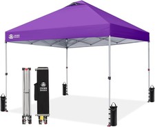 CROWN SHADES 10x10 Pop Up Canopy, Patented Center Lock One Push Tent Canopy, New