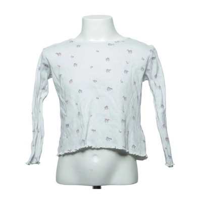 Lindex, Langarmshirt, Größe: 116, Weiß/Mehrfarbig, Baumwolle, Blumen #ylE