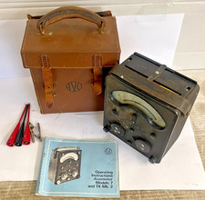 Vintage universal avo meter model 7 with instructions probes and damaged case