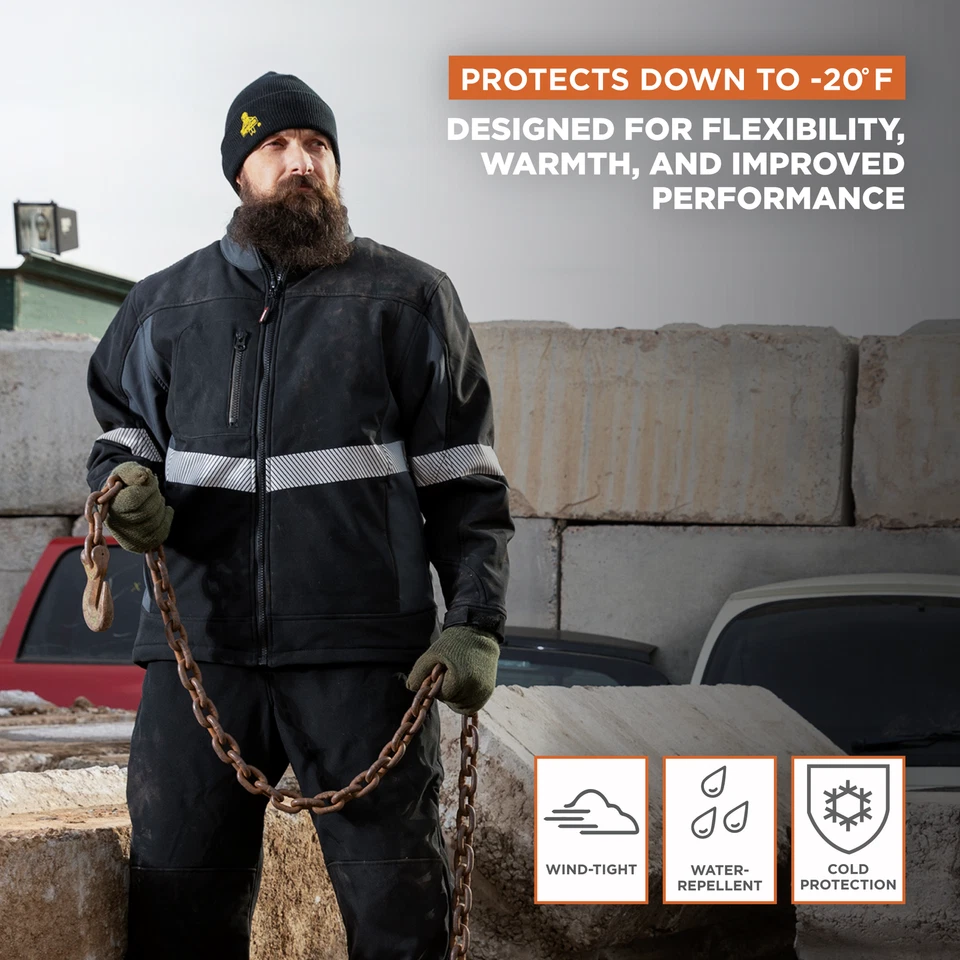 RefrigiWear Enhanced Visibility Insulated Softshell Jacket - High-Vis Winter - Image 4 of 4