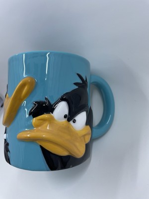 1995 Warner Bros 3D Embossed Looney Tunes Daffy Duck Mug