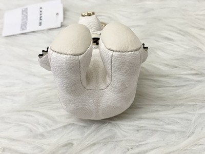 Coach Collectible Bear Bag Charm In Signature Canvas Gold/White