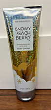 NEW BATH  BODY WORKS SNOWY PEACH BERRY BODY CREAM 8 OZ ULTRA SHEA 24H MOISTURE