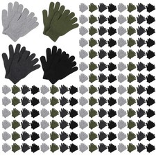 200 Pair Winter Gloves Bulk Winter Knitted Stretchy Warm Gloves for Unisex Me...