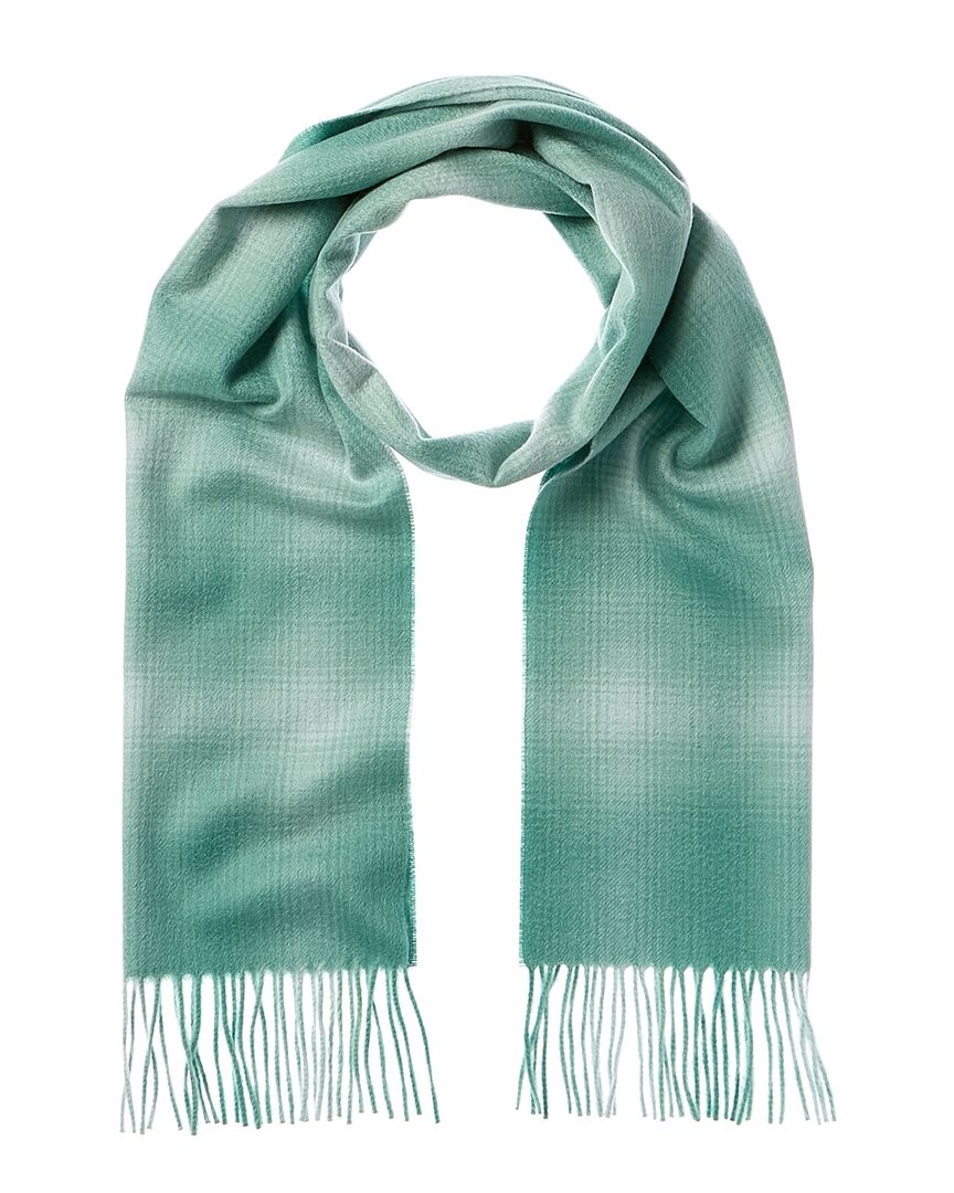 Amicale Cashmere Ombre Windowpane Cashmere Scarf Womens Green 12290₽