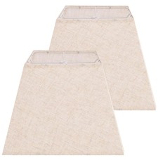 Lamp Shades Set of 2, 8''x8''Top, 13''x13''Bottom 10'' Height, Beige Square L...