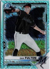 2021 Bowman #BCP-32 Dax Fulton Chrome Prospects Aqua Shimmer /125