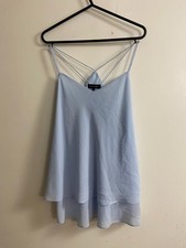 New Look UK 14 Light Blue Layered Double Strap Cami Vest Top Sleeveless
