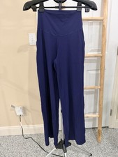 Aerie OFFLINE Blue High Rise Wide-Leg Pull On Pants Pockets Stretch S Petite
