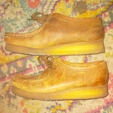 Clarks Originals Wallabee Tan Suede Lace-Up Moccasins Cushioned US 7.5