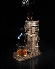 Steampunk Wine Dispenser – 3D Printed Wine Pump with Custom Label