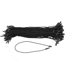 100pcs Cotton Hang Tag String Snap Lock Price Tag Fastener Ties Black 7.8" DIY