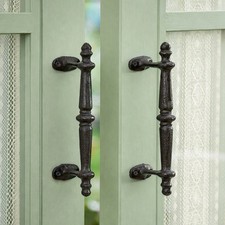 2 Heavy Duty Cast Iron Antique Style Barn Door Handles Shed Barn Pulls VTG