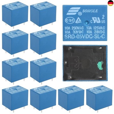12 Pcs SRD-05VDC-SL-C-Relais 5-poliges Leistungsrelais T73 5V DC Relais, 5 Pin