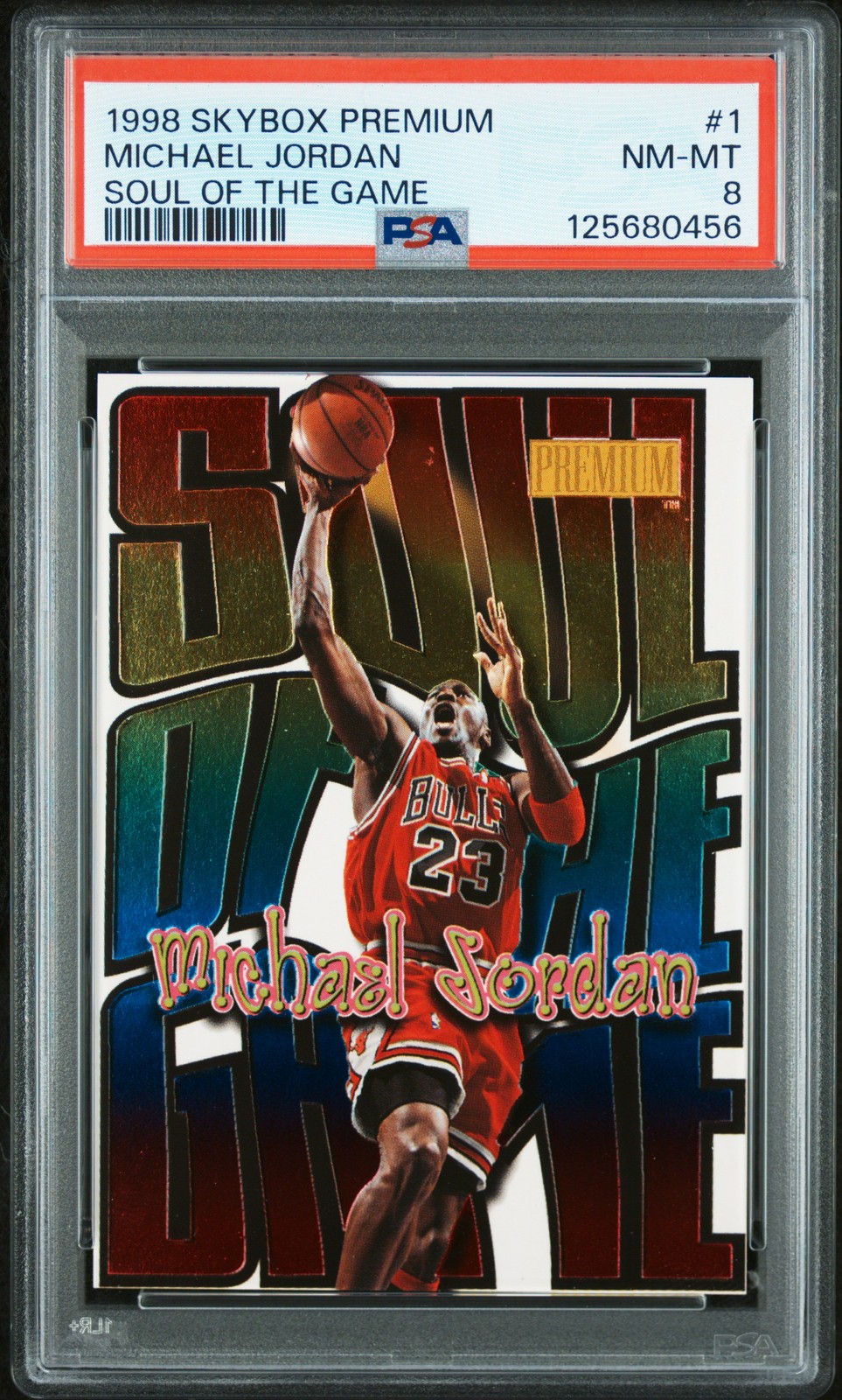 1998 SKYBOX PREM SOUL OF THE GAME #1 MICHAEL JORDAN PSA 8