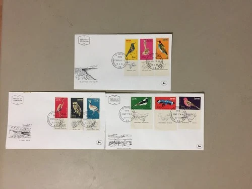 Three Israel BIRDS fdc with multiple stamps