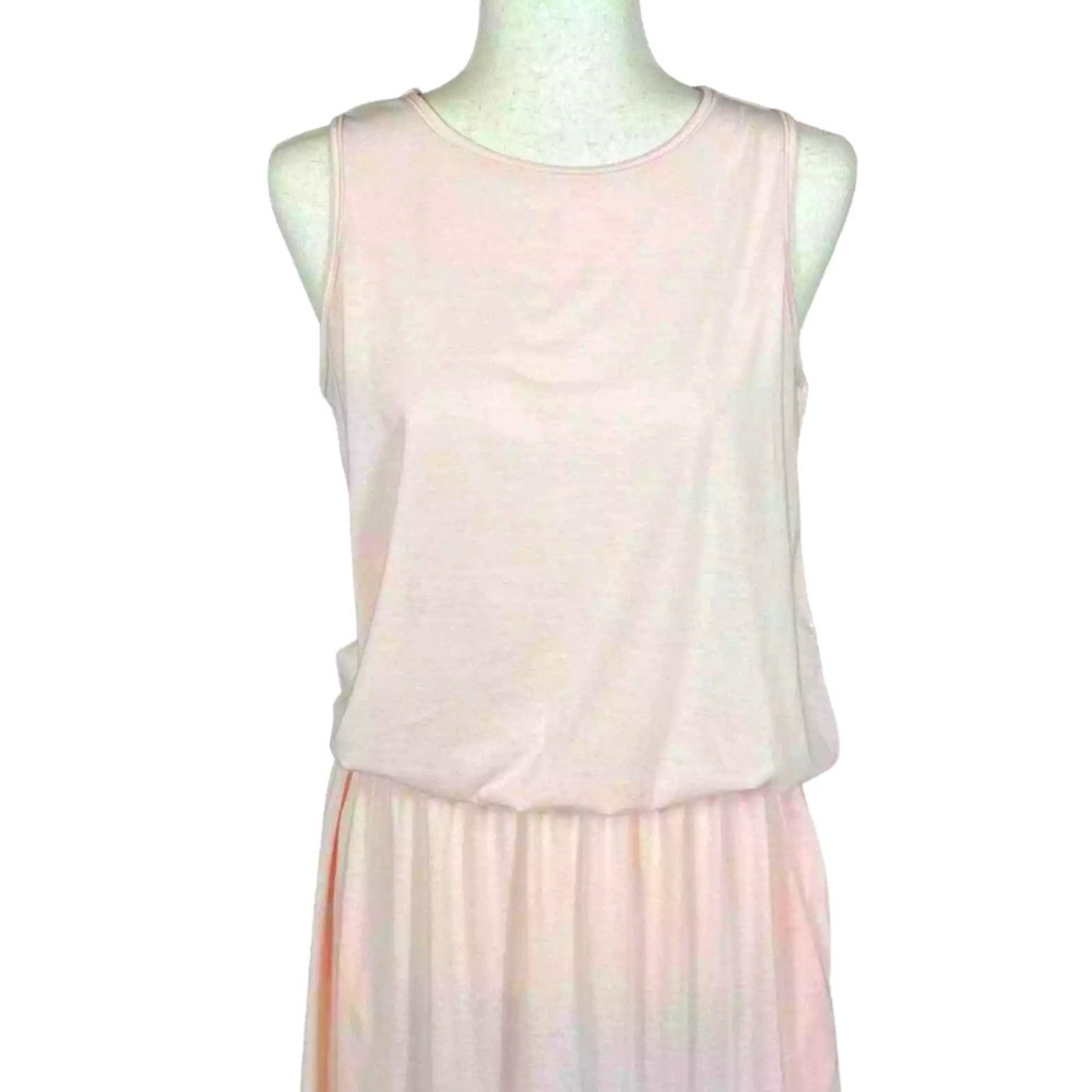 c.o.z.y. Sleeveless NWT Maxi Dress L with Slit Pink